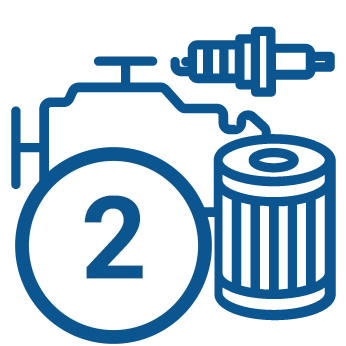 Icon of engine components with the number 2.