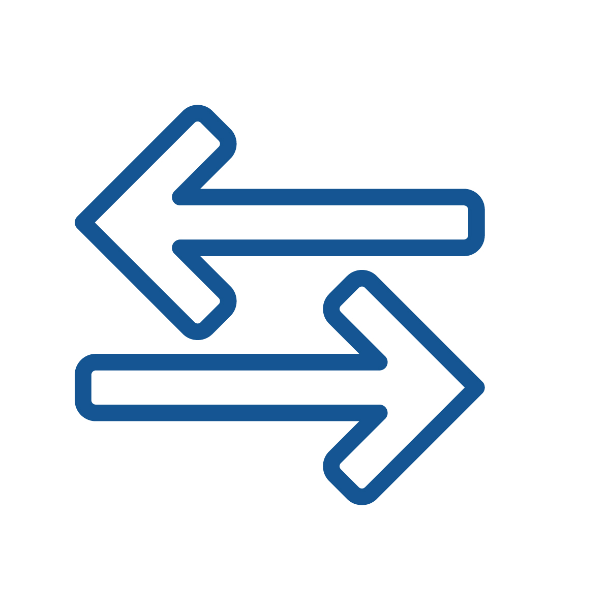 Two blue arrows pointing left and right. Arrows are outlined.