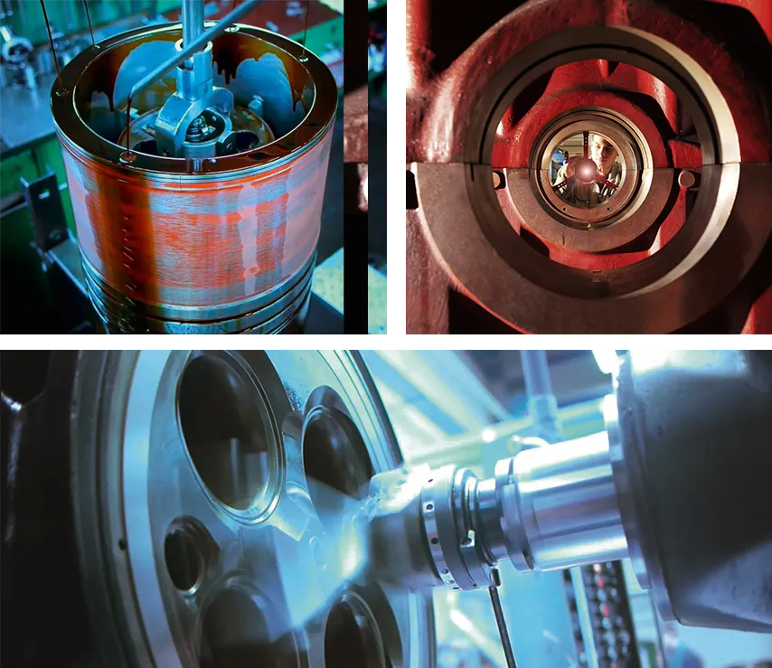 Industrial machinery components. A machine part being manufactured.